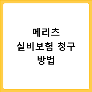 메리츠화재 실비보험 청구 방법 모바일 다이렉트 신청 쉬운 방법