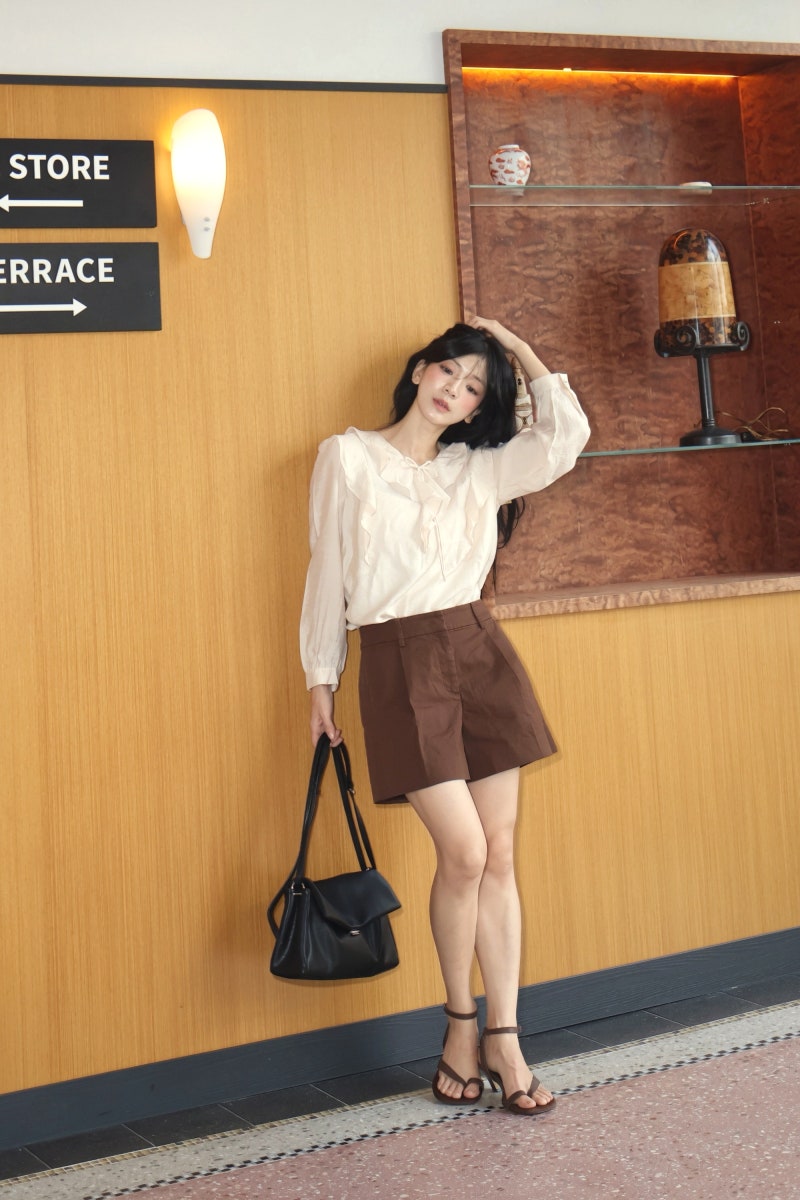 9월 하객룩으로 입은 지센 러플 카라 블라우스 여성 포멀룩으로 딱이네