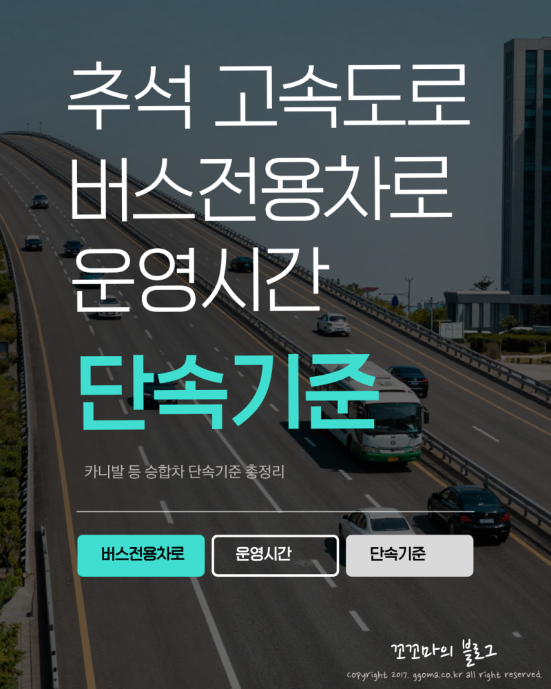 추석 고속도로 버스전용차로 운영 시간 및 카니발 단속 기준