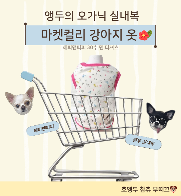 강아지 실내복 추위 많이 타는 앵두의 오가닉 30수 순면 내복