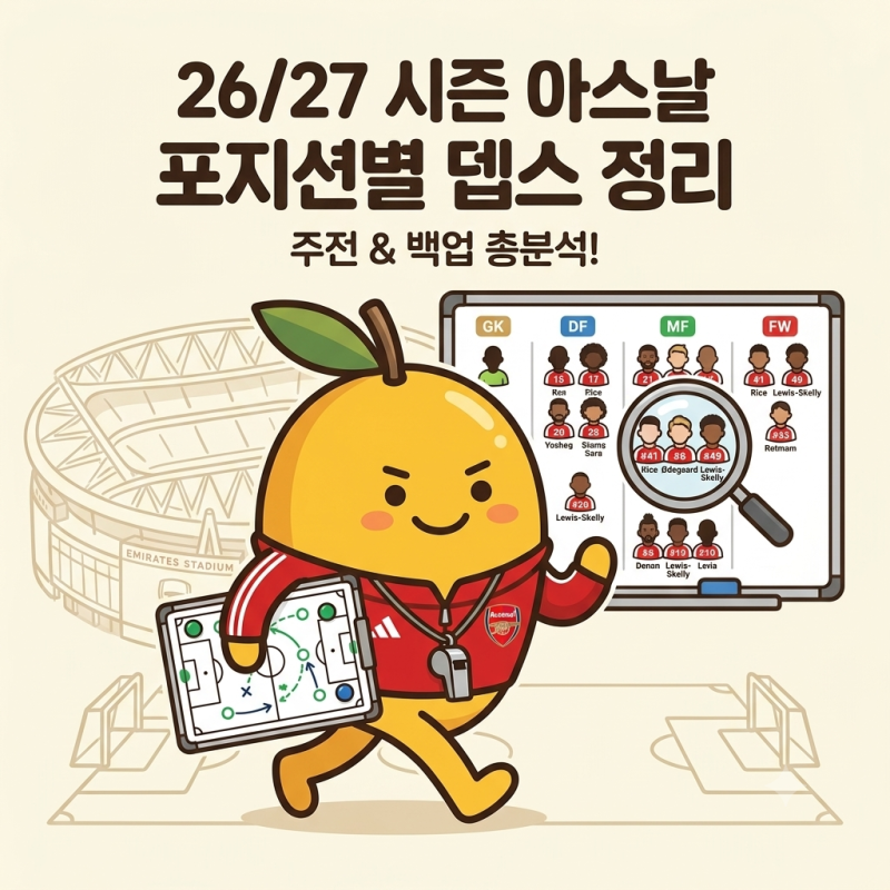 [26/27 시즌] 아스날 포지션별 스쿼드 뎁스 총정리! 프리미어리그·챔스 우승을 향한 아르테타....