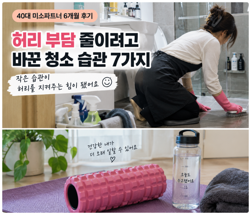 40대 미소파트너 가사도우미 6개월 후기｜허리 부담 줄이려고 바꾼 청소 습관 7가지