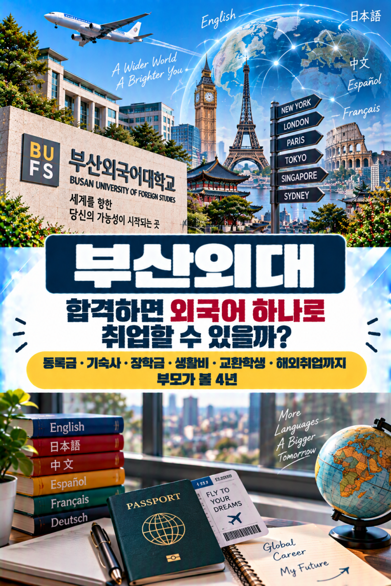 부산외대 합격하면 외국어 하나로 취업할 수 있을까? 등록금·기숙사·장학금·생활비·교환....
