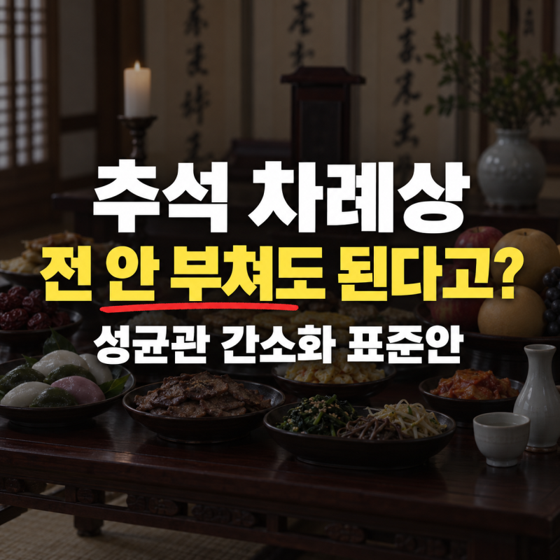추석 차례상, 전 안 부쳐도 된다고? 성균관 간소화 표준안 정리