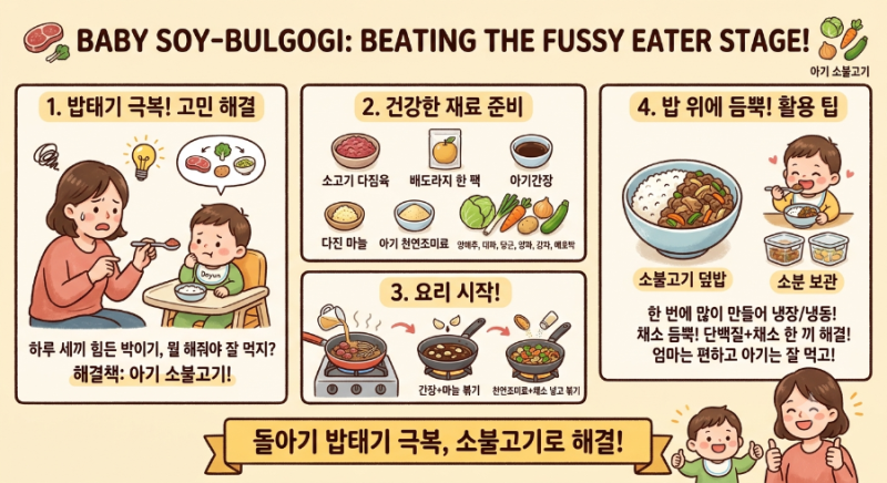 돌아기 밥태기 유아식 반찬 추천｜밥 잘 안 먹는 아기를 위한 아기 소불고기 만들기