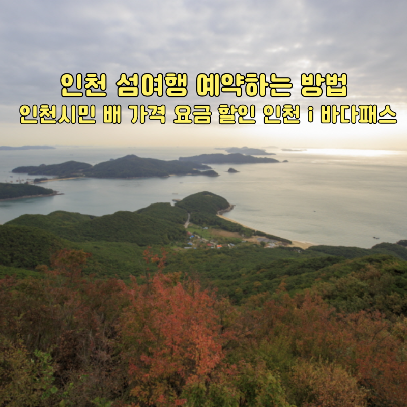 인천 섬여행 예약하는 방법 사이트 요금 인천시민 배 가격 요금 할인 인천 i 바다패스