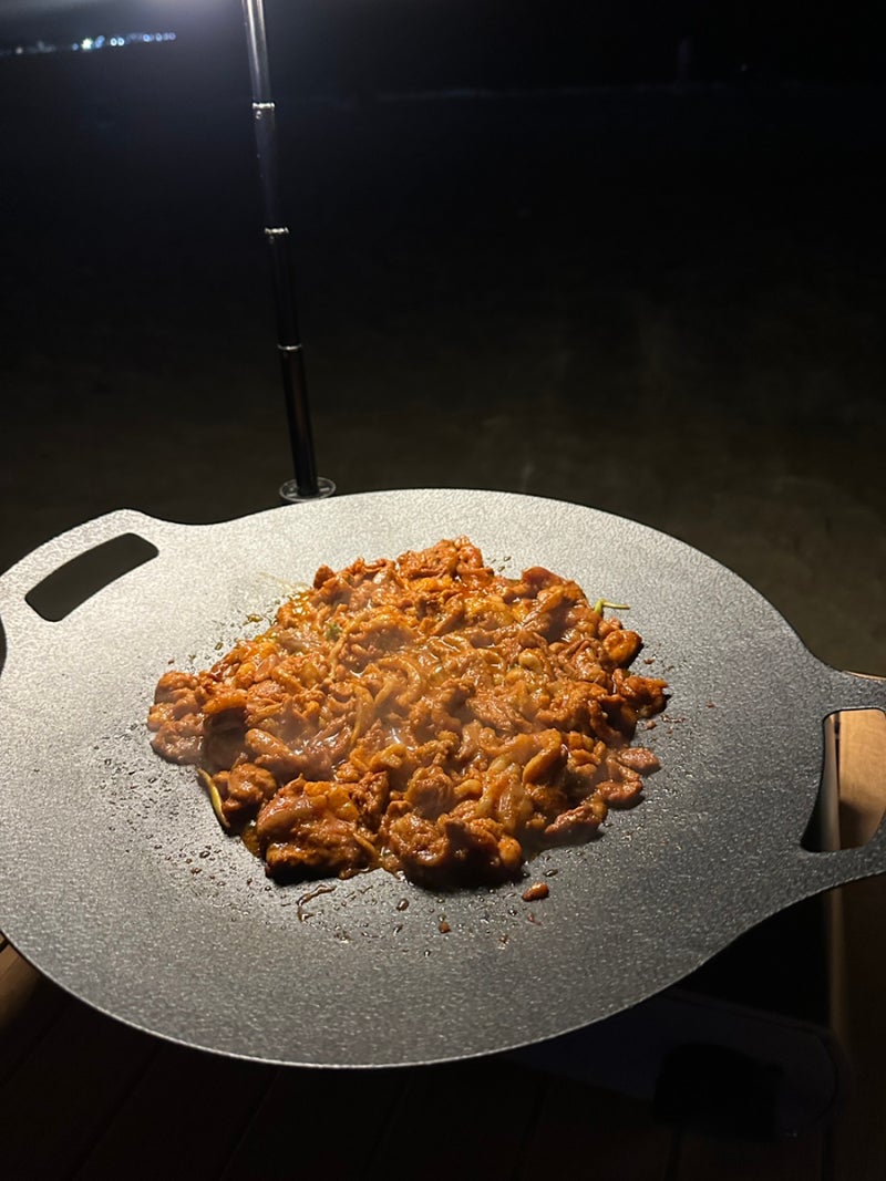 캠핑 그리들팬 추천 이라이프 39cm 오리불고기부터 볶음밥 라면까지