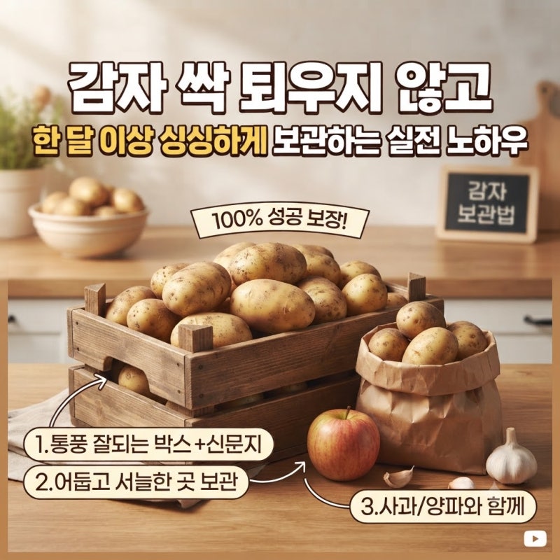 감자 싹 틔우지 않고 한 달 이상 싱싱하게 보관하는 실전 노하우
