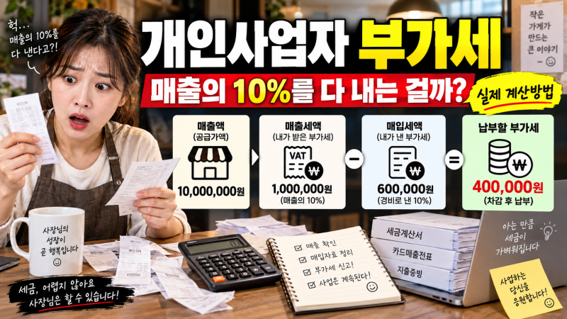 개인사업자 부가세는 매출의 10%를 모두 내는 걸까? 실제 계산방법