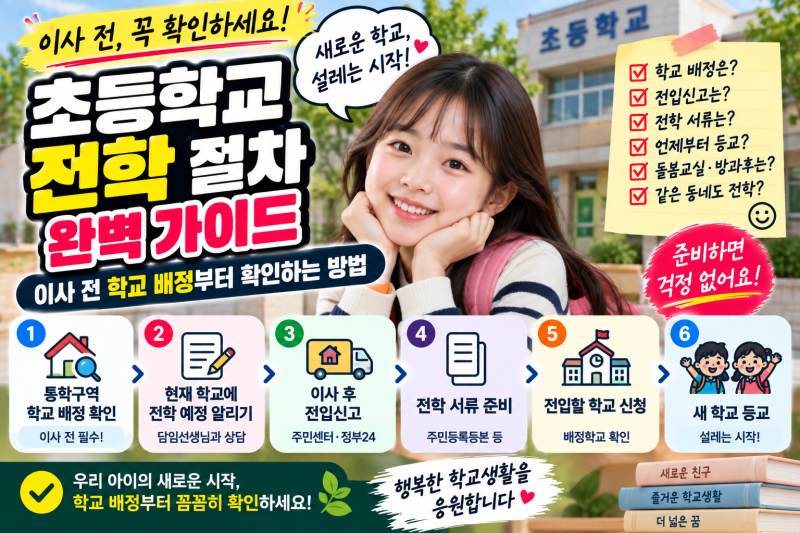 초등학교 전학 절차 총정리｜이사 전 학교배정·전입신고·필요서류 확인