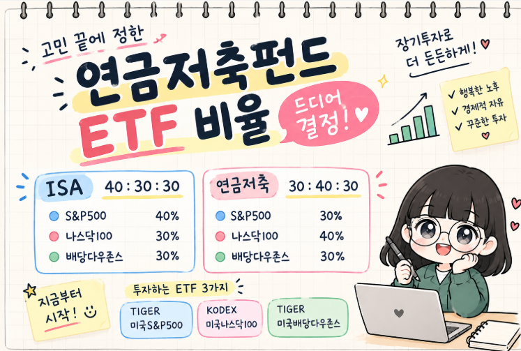 연금저축펀드 포트폴리오 만들기 ETF 비율 드디어 결정!