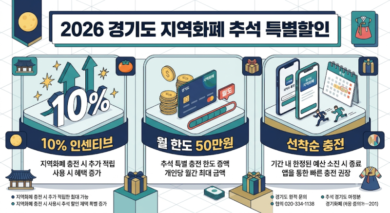 추석 장보기 필수! 2026 경기도 지역사랑상품권 특별 할인 일정과 31개 시군 종류 총정리