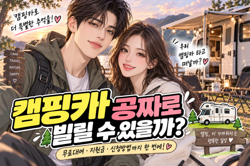 캠핑카 무료대여 가능할까? 지자체 지원금부터 캠핑용품 무료대여까지