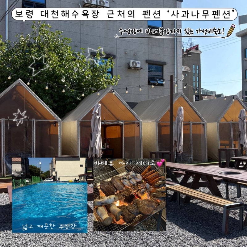 대천 해수욕장수영장 펜션 ‘사과나무 펜션’에서 바베큐한 후기