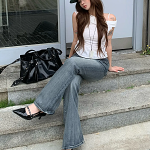 미쏘 로우라이즈 워싱 부츠컷 데님 여자 청바지 코디 사이즈 MIWTJG536J MIWTJG91QJ