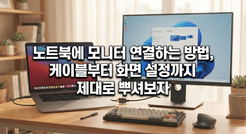 노트북에 모니터 연결하는 방법, 케이블부터 화면 설정까지 제대로 뿌셔보자