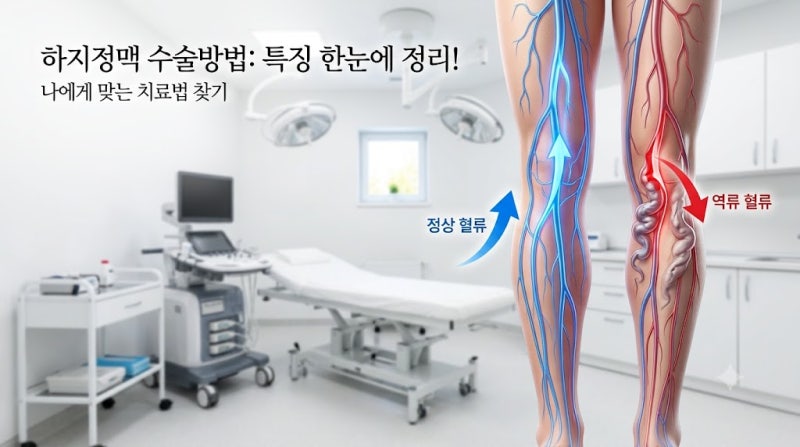 하지정맥 수술방법 종류별 특징 한눈에 정리! 나에게 맞는 치료법 찾기