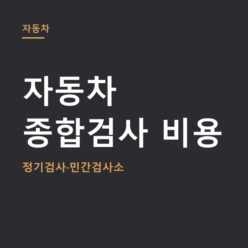 자동차 종합검사 비용 총정리 (+정기검사 비용, 민간검사소)