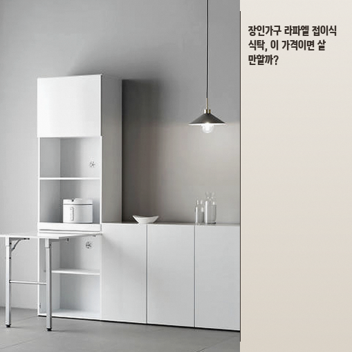 장인가구 접이식 식탁, 베이직 수납장 세트 살 만할까