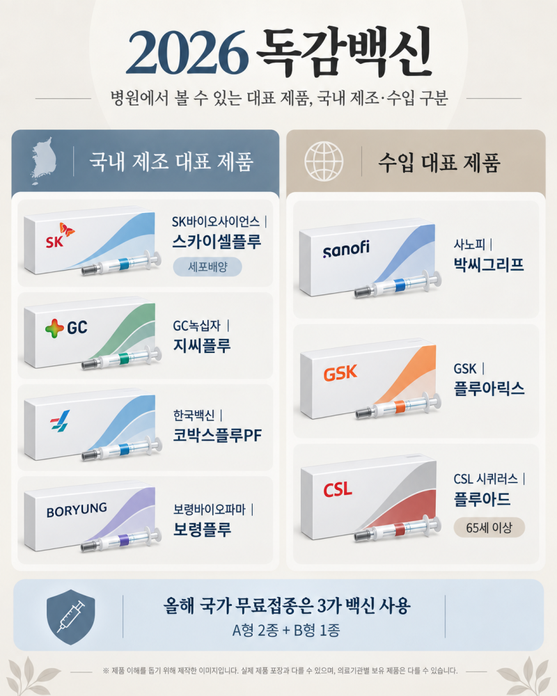 2026 독감백신 어느 회사 거예요? 국산·수입 제품 한눈에 정리