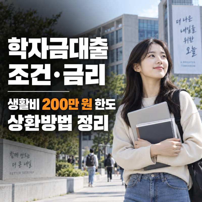 학자금대출 조건·금리, 생활비 200만 원 한도와 상환방법 정리