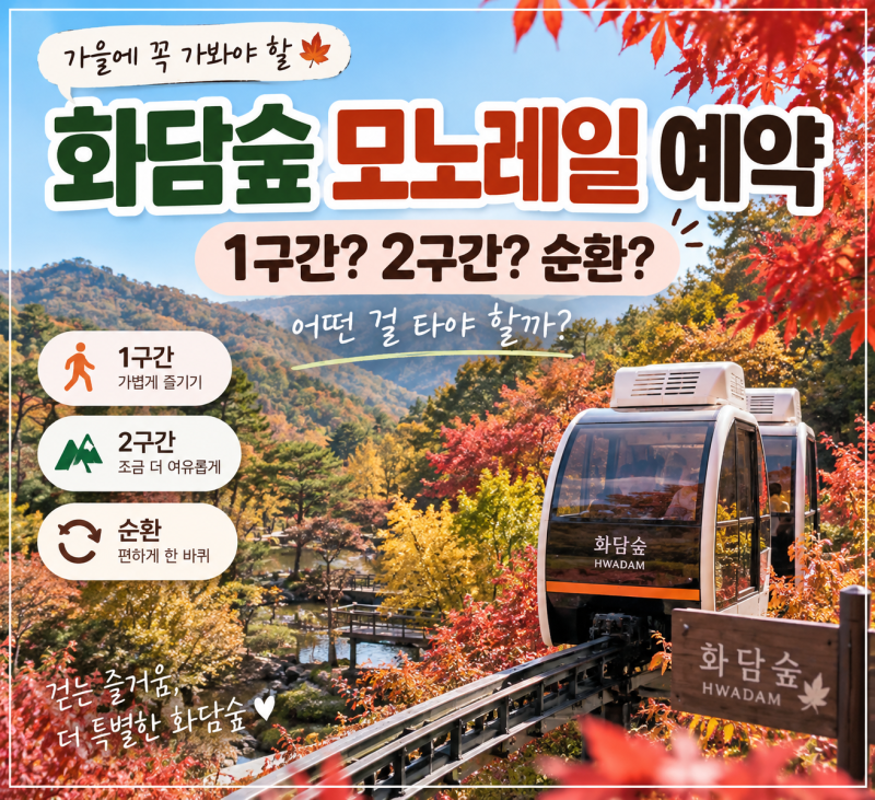 화담숲 모노레일 예약｜몇 구간 타야 할까? 1·2구간·순환 비교