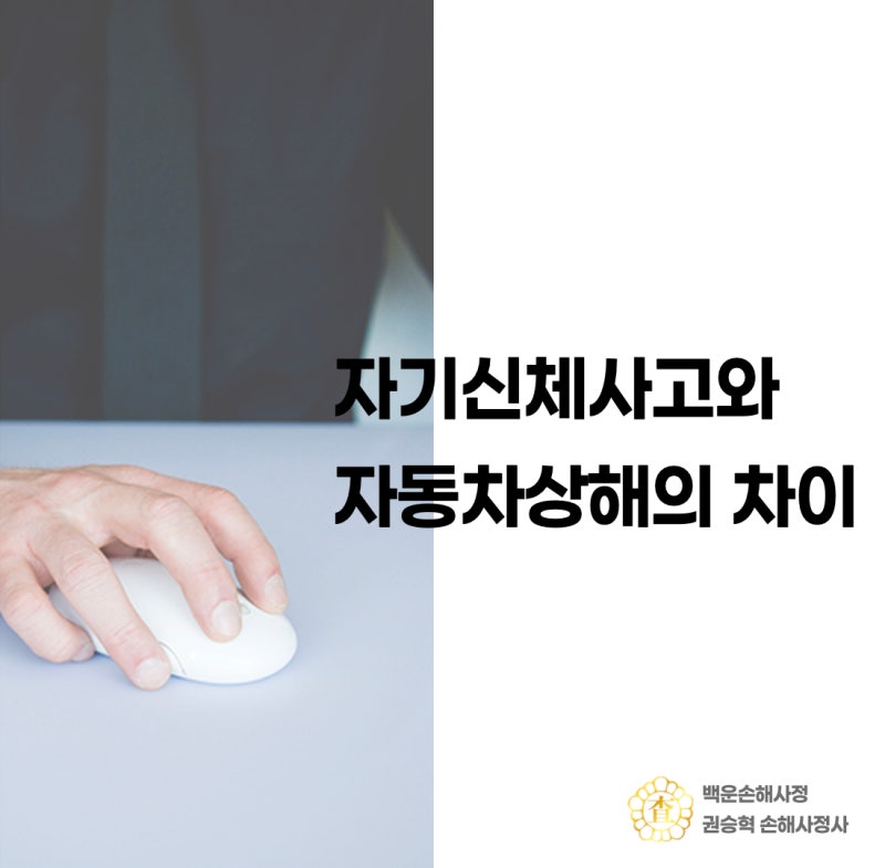 자기신체사고와 자동차상해 차이