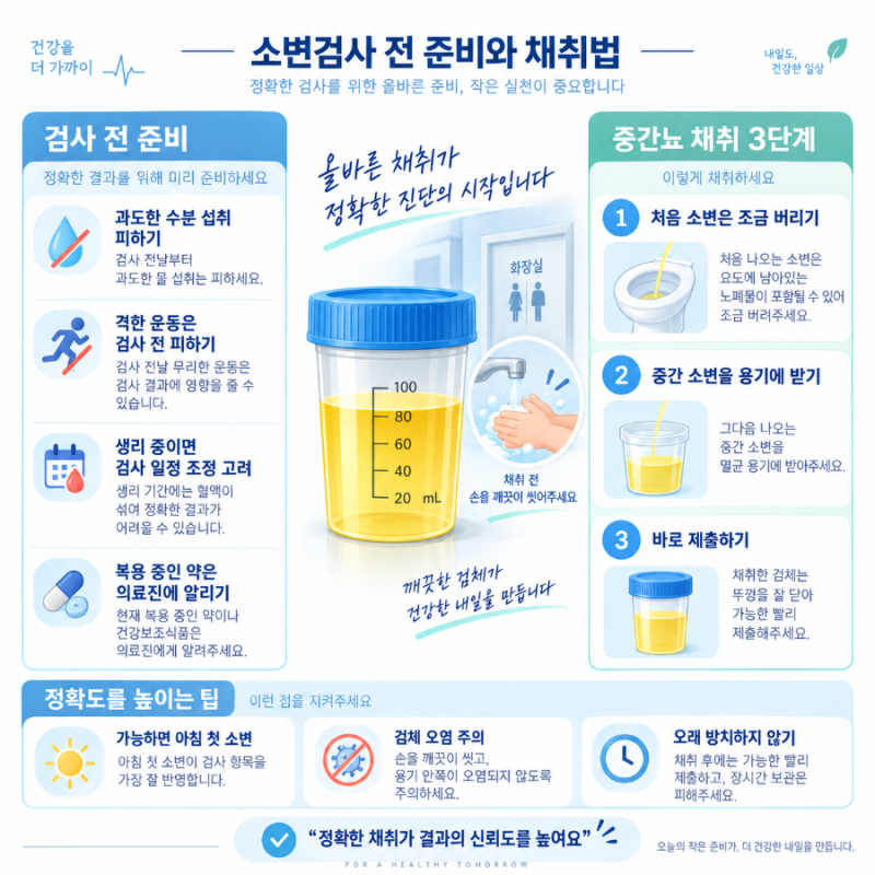 [소변검사] 정상수치, 잠혈, 단백뇨, 요당, 백혈구, 검사 전 준비, 결과 해석 등 핵심 정보 정....