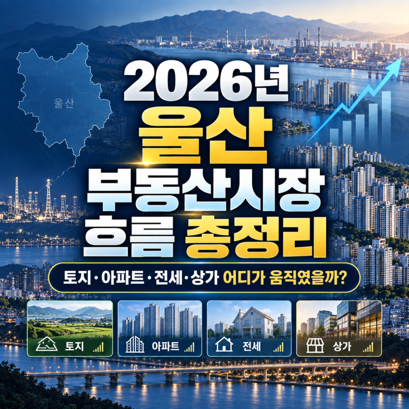 2026년 울산 부동산시장 흐름 총정리｜토지·아파트·전세·상가 어디가 움직였을까?