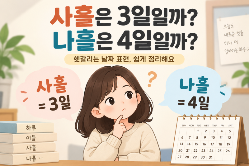 사흘은 3일일까 4일일까? 나흘·닷새까지 날짜 표현 정리