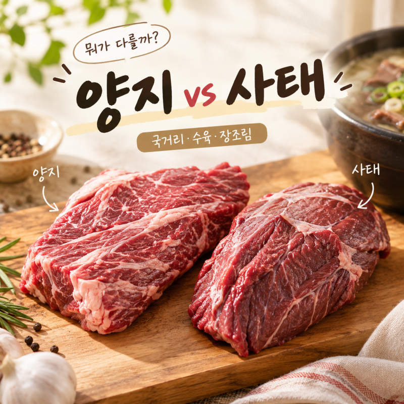 양지 vs 사태 차이! 국거리·수육·장조림에는 어떤 소고기가 좋을까?