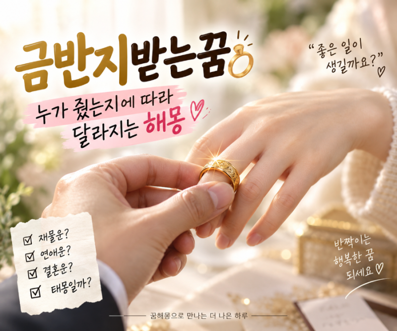 금반지받는꿈 누가 줬는지에 따라 달라지는 해몽
