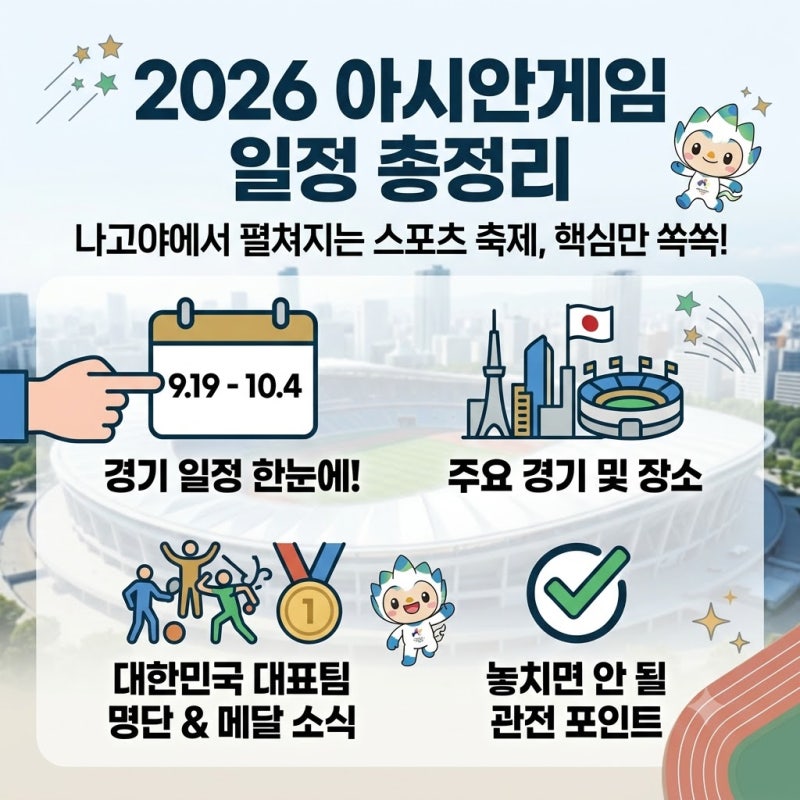 한국 경기는 이미 시작! 2026 아시안게임 일정 총정리