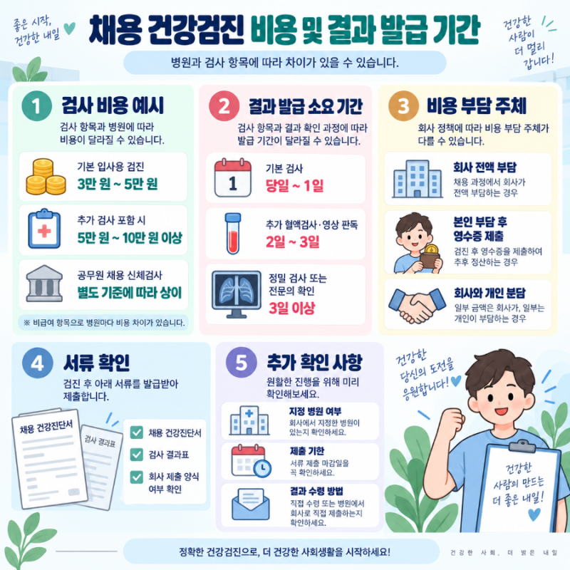 [채용 건강검진] 검사 항목, 비용, 금식, 결과, 공무원 채용신체검사, 재검, 대체통보서 등 핵....