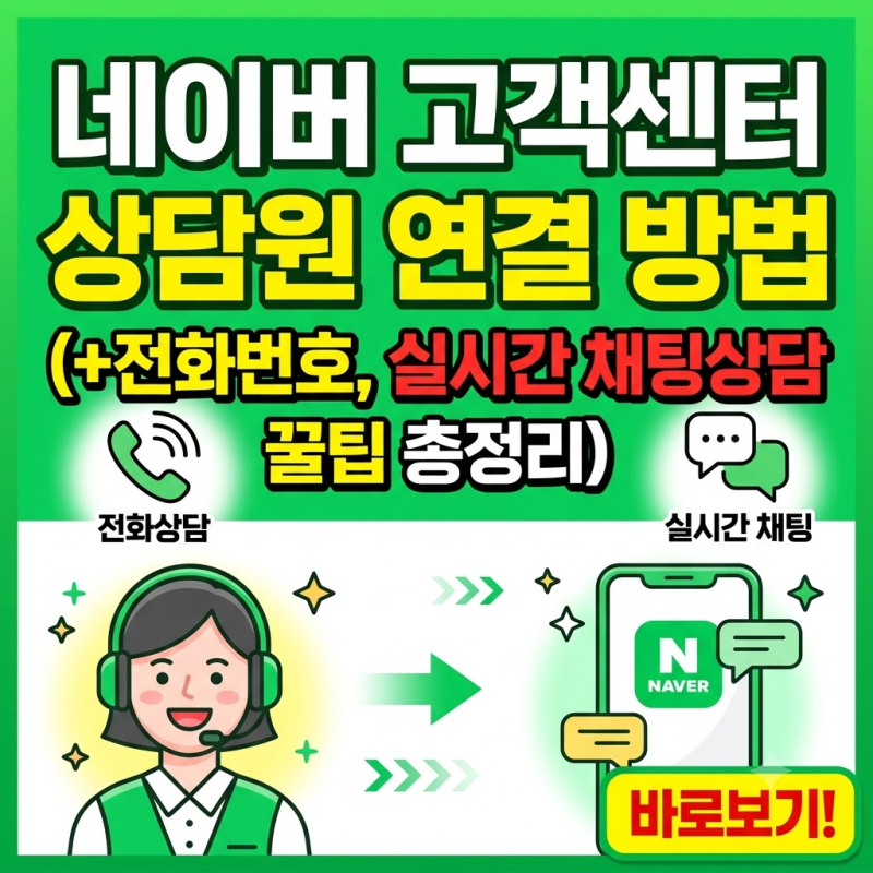 네이버 고객센터 상담원 연결 방법 (+전화번호 실시간 채팅상담 꿀팁 총정리)