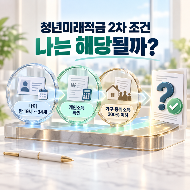 2026 청년미래적금 2차 조건 나이와 소득 기준 나는 해당될까?