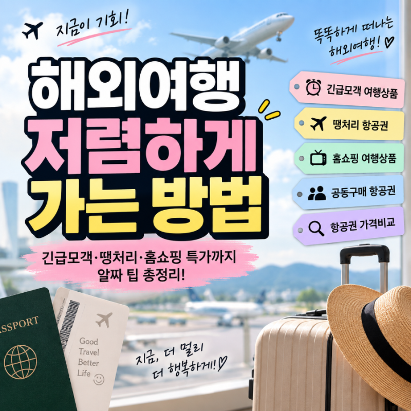패키지 해외여행 저렴하게 가는 방법｜긴급모객·땡처리·홈쇼핑 특가 제대로 찾기