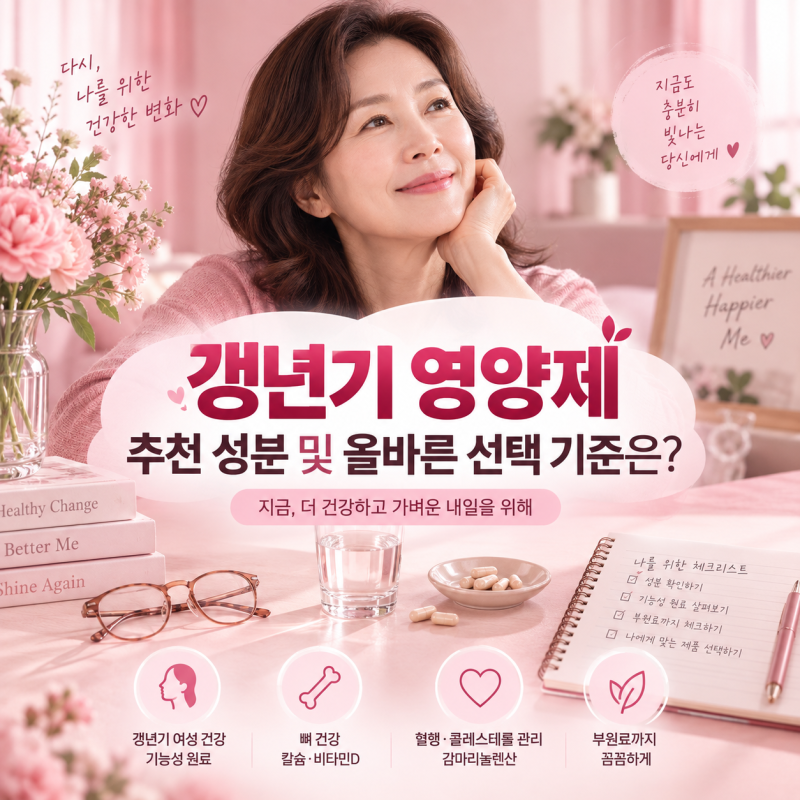 갱년기 영양제 추천 성분 및 올바른 선택 기준은?