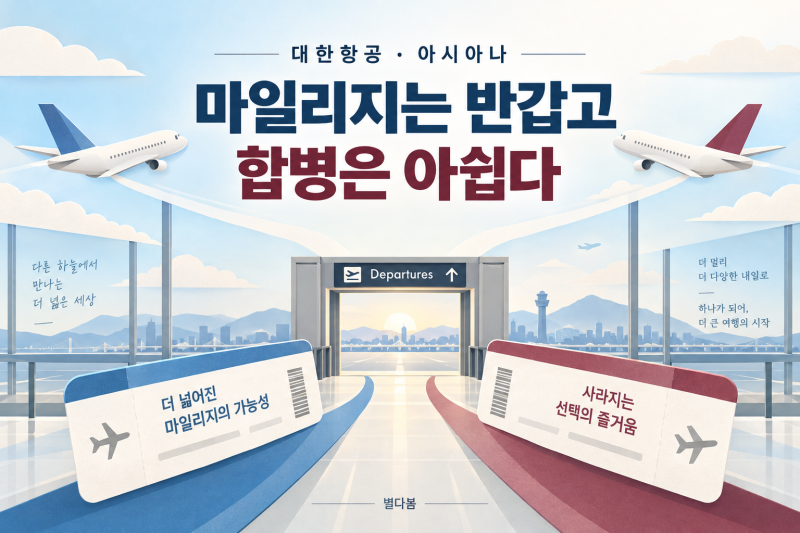대한항공 아시아나 합병, 마일리지는 좋아지는데 왜 아쉬울까?