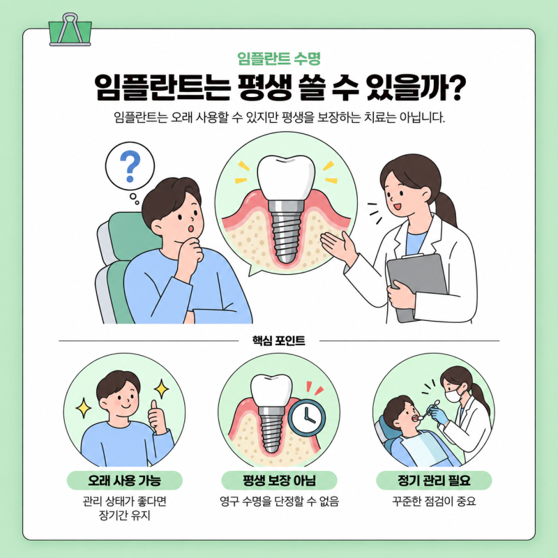 임플란트 수명 10년? 30년? 왜이렇게 차이날까