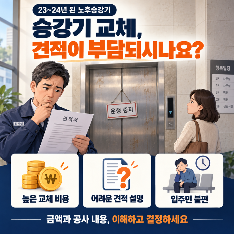 노후승강기 교체 비용, 견적이 부담되시나요? 서울·경기·인천·충청권 무료 상담