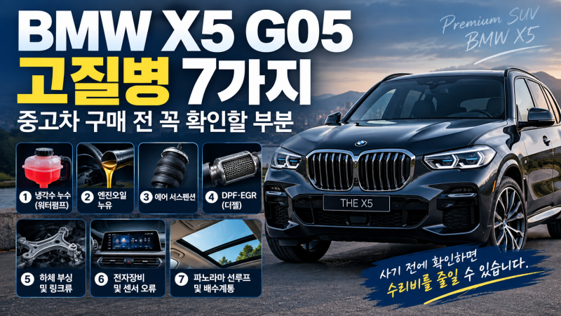 BMW X5 G05 고질병 7가지｜중고차 구매 전 꼭 확인할 부분