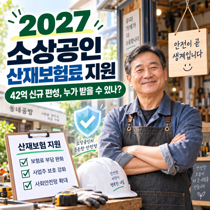 2027 소상공인 산재보험료 지원｜42억 신규 편성, 누가 받을 수 있나?