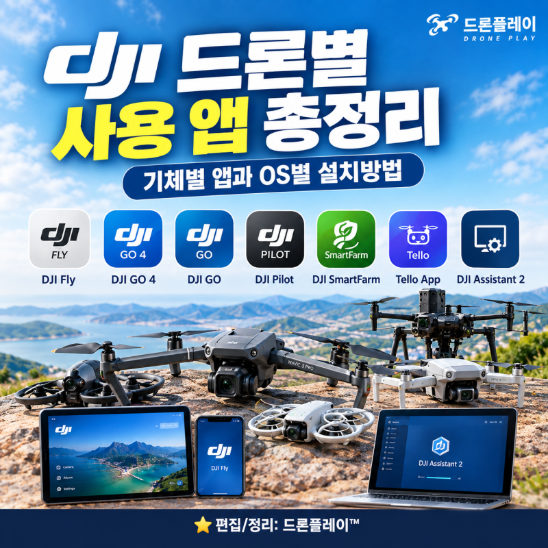 【DJI 드론별 사용 앱】 앱별 기체 구분표와 OS별 설치방법