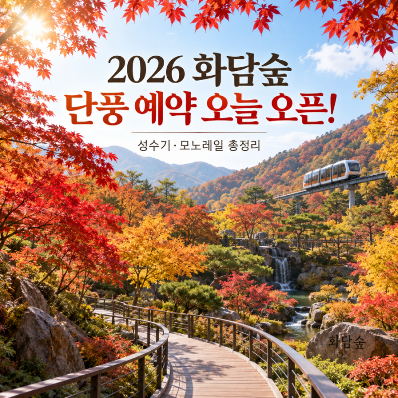 2026 화담숲 단풍 예약 오늘 오픈! 벌써 ‘예약 전쟁’…성수기·모노레일 총정리