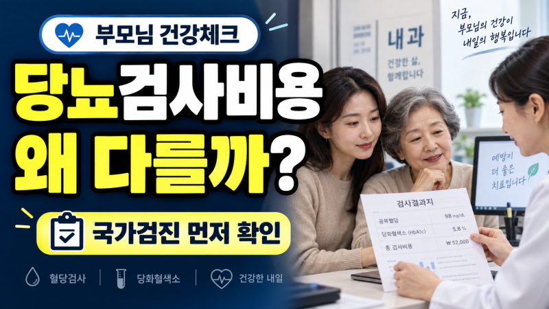 부모님 당뇨검사비용, 병원마다 왜 다를까? 국가검진과 일반 진료부터 구분하세요