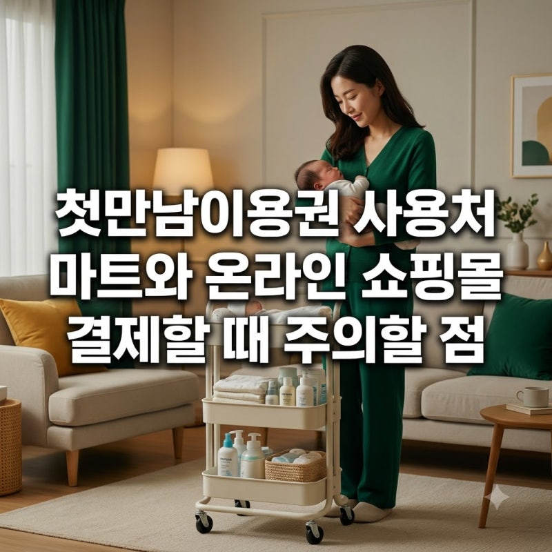 첫만남이용권 사용처 마트와 온라인 쇼핑몰 결제할 때 주의할 점