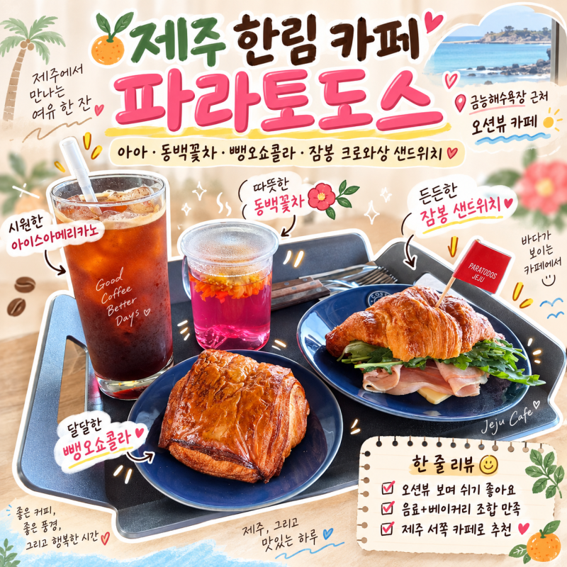제주 오션뷰 카페 파라토도스 협재 인근 금능해수욕장 제주 한림 카페 후기