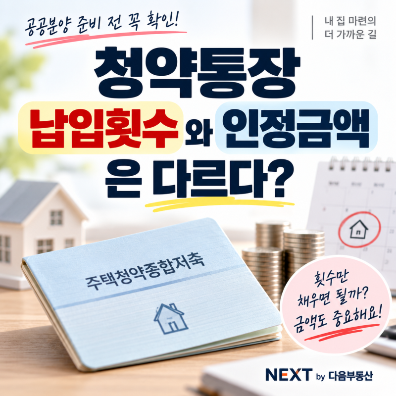 청약통장 납입횟수와 인정금액은 다르다?｜공공분양 준비할 때 꼭 알아둘 차이