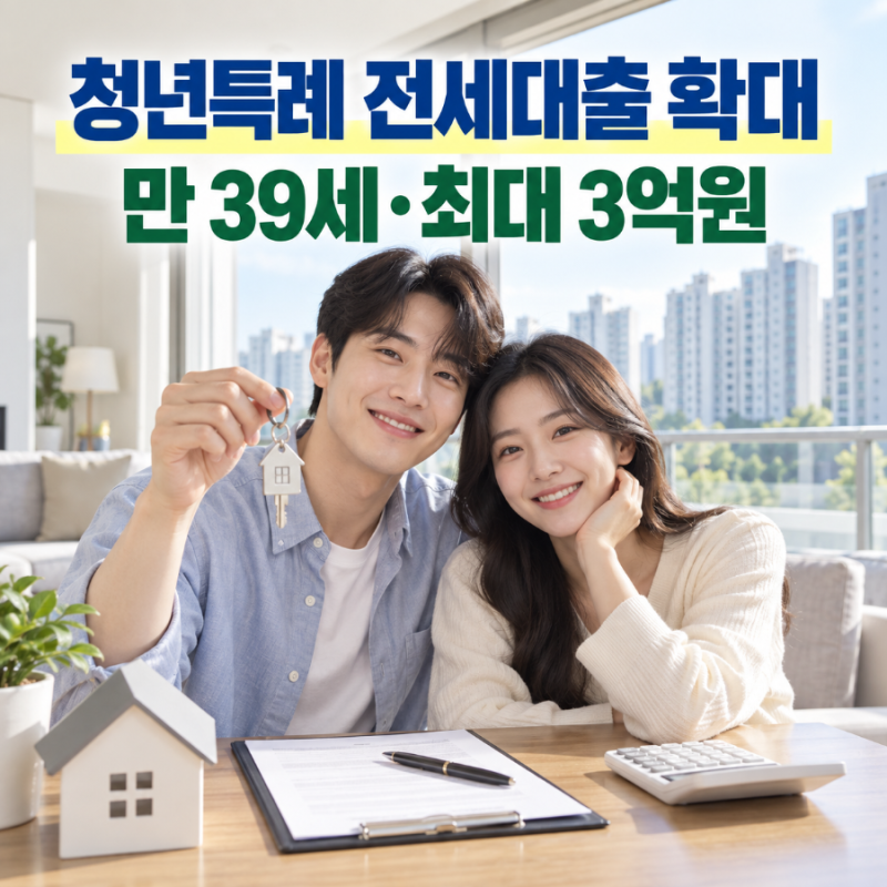 2026 청년특례 전세대출 확대｜만 39세·신혼부부 최대 3억원 조건
